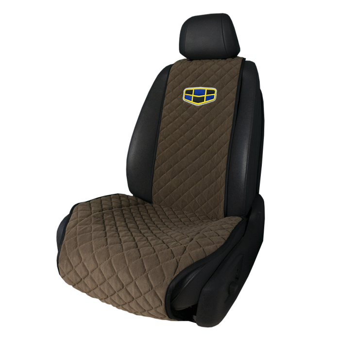 Накидки на сидения Передние накидки с вышивкой Geely (Темно-коричневый)