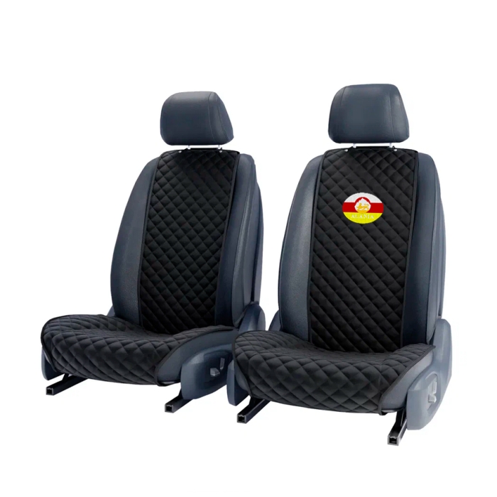 Накидки на сидения Комплект передних черных накидок с вышивкой Alania