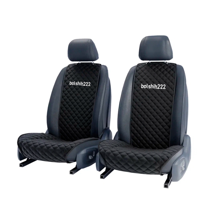 Накидки на сидения Комплект передних черных накидок с вышивкой Bolshih222