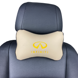 Подушка под шею бежевая с вышивкой 